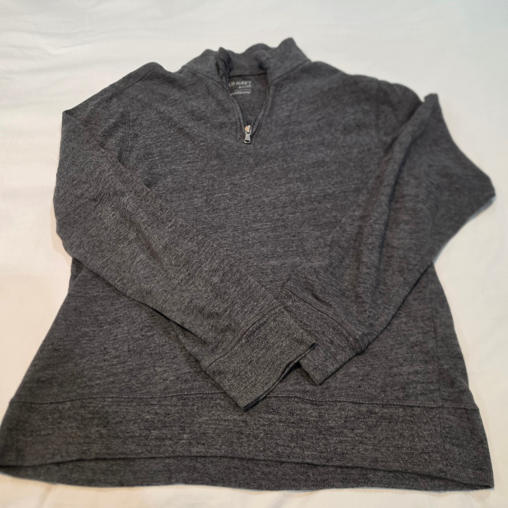 Old Navy Quarter Zip Pullover Mens Small Grey Excellent Heathered Cotton